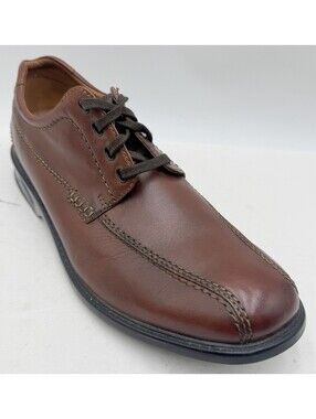 Clarks Gessler Lace Men's Shoes Size 12 Brown Leather Oxford Dress Shoes